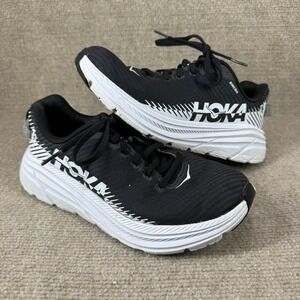 Hoka One One Rincon 2 Womens 6.5 Black White Athletic Running 1110515 BWHT